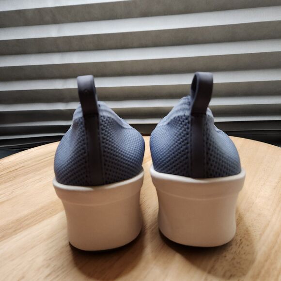 Clarks Cloudsteppers Step Rose Fern – Women’s 9W | Blue Slip-On Wedge - Picture 4 of 9